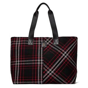 Victoria's Secret Black and Red Plaid Tote